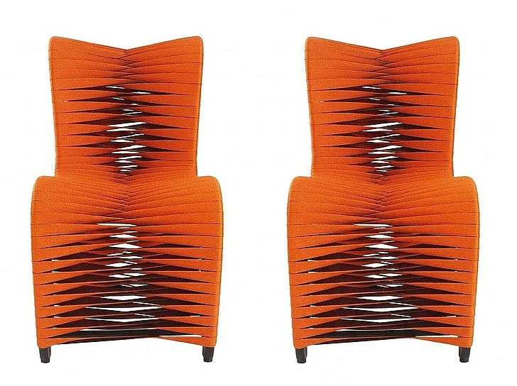 Phillips Seat Belt Dining Chair in Orange B2061ZZ (Set of 2) PROMO
