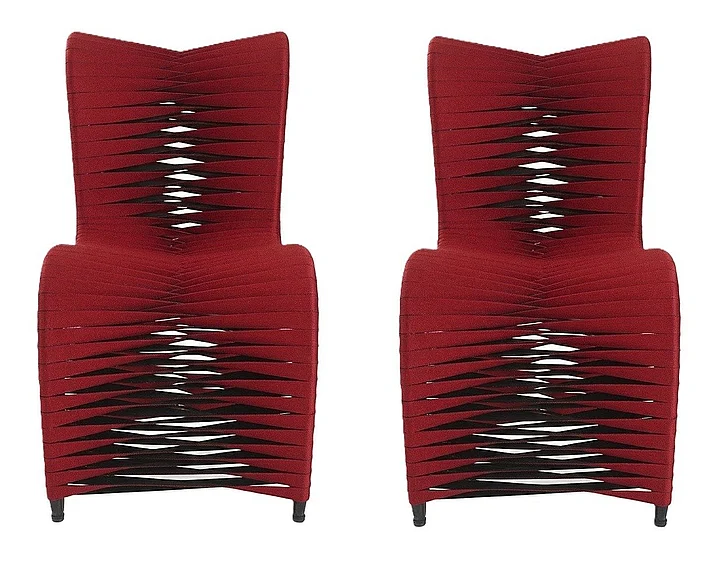 Phillips Seat Belt Dining Chair in Red B2062ZZ (Set of 2)