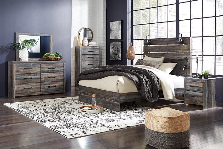 Drystan 5-Piece Panel Bedroom Set in Multi