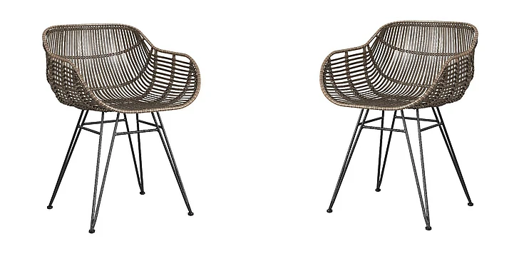 Bassett Mirror Company Ryanne Arm Dining Chair (Set of 2) in Brown 9840-DR-810-2
