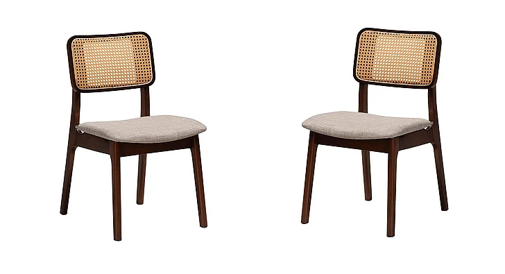 Baxton Studio Dannon Grey and Brown Dining Chair (Set of 2) 13288