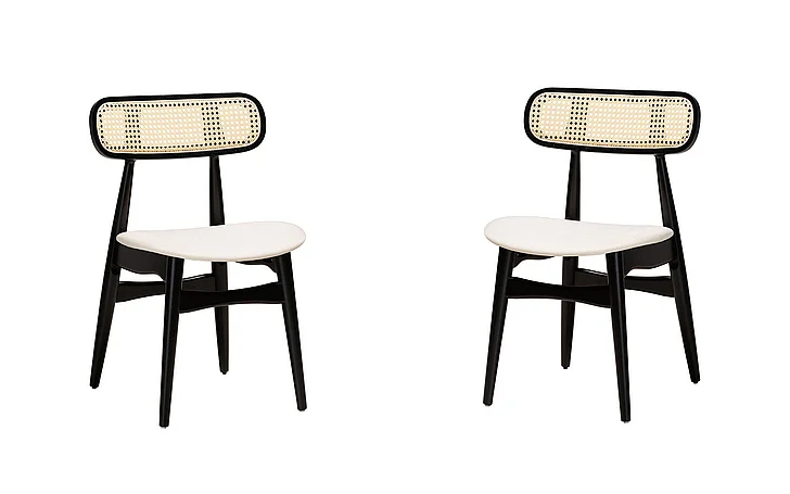 Baxton Studio Tarana Cream and Black Dining Chair (Set of 2) 13297 PROMO