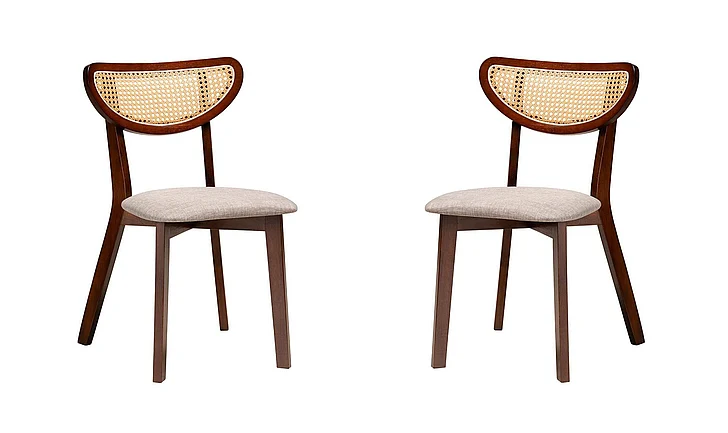 Baxton Studio Dannell Grey and Brown Dining Chair (Set of 2) 13290