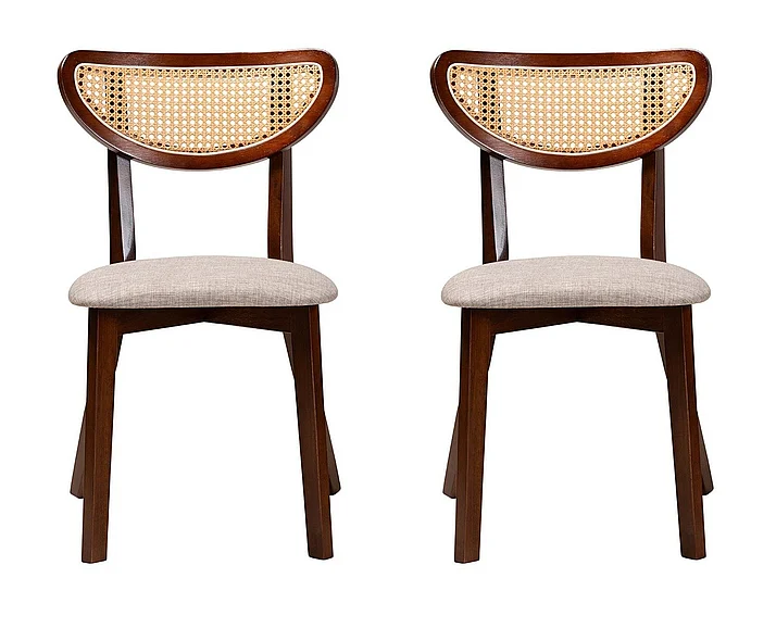 Baxton Studio Dannell Grey and Brown Dining Chair (Set of 2) 13290