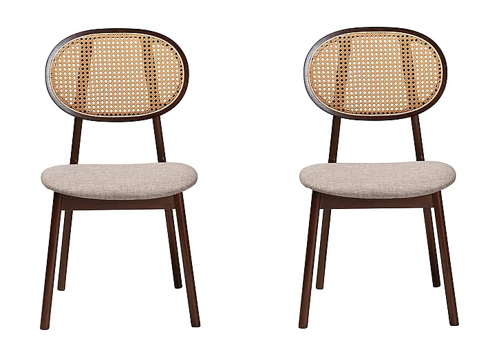 Baxton Studio Darrion Grey and Brown Dining Chair (Set of 2) 13291 PROMO