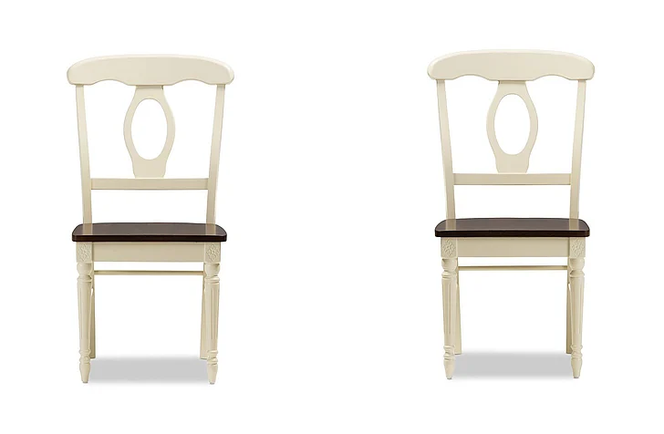 Baxton Studio Napoleon Buttermilk and Brown Dining Chair (Set of 2) 6944