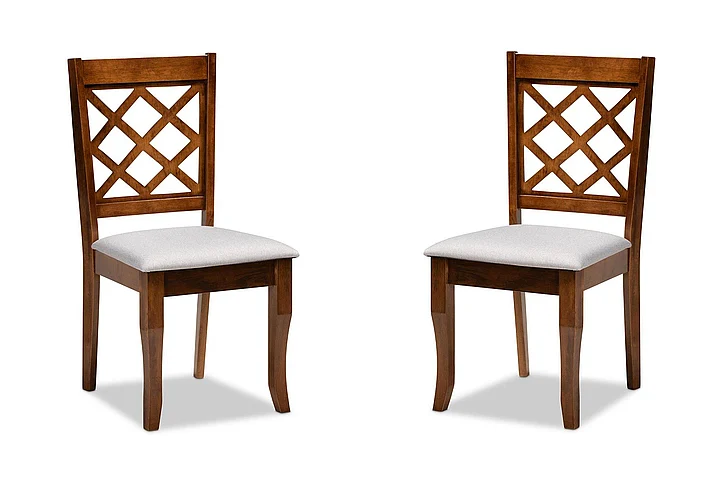 Baxton Studio Verner Grey Upholstered Dining Chair (Set of 2) 10541
