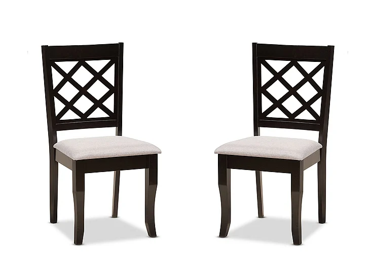 Baxton Studio Verner Grey Upholstered and Dark Brown Dining Chair (Set of 2) 10532