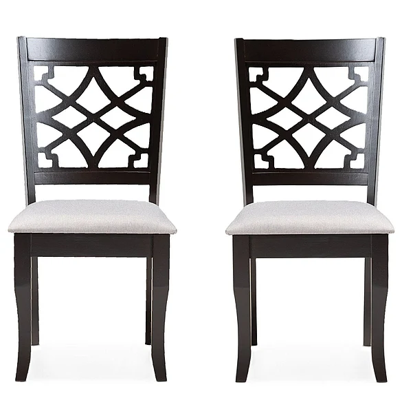 Baxton Studio Mael Grey Upholstered and Dark Brown Dining Chair (Set of 2) 10534 PROMO