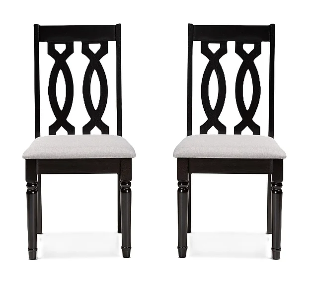 Baxton Studio Cherese Grey Upholstered and Dark Brown Dining Chair (Set of 2) 10540