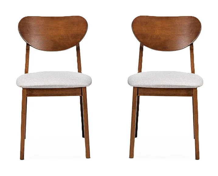 Baxton Studio Damara Grey Upholstered and Brown Dining Chair (Set of 2) 11645 PROMO