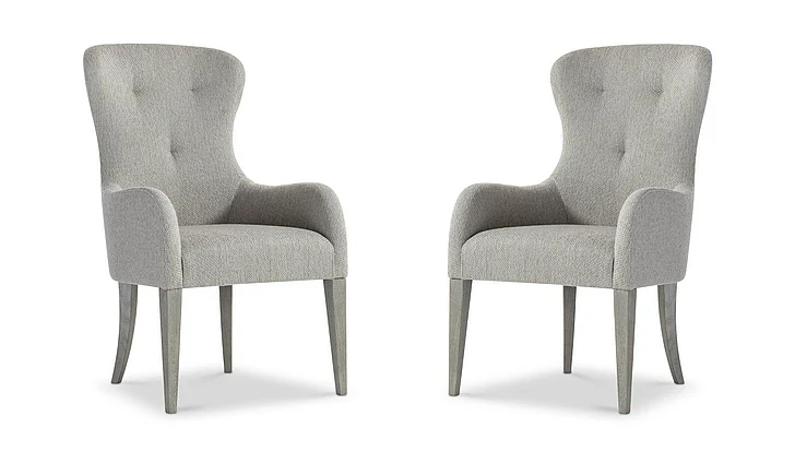Bernhardt Cornelia Upholstered Arm Chair in Nebbia 331X42 (Set of 2)