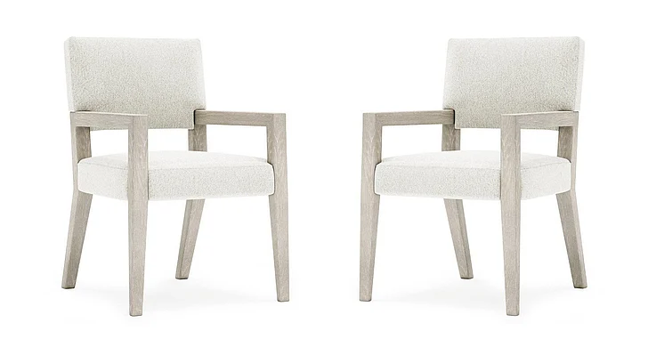 Bernhardt Tempo Arm Chair in White 346546 (Set of 2) PROMO