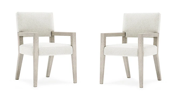 Bernhardt Tempo Arm Chair in White 346X46 (Set of 2)
