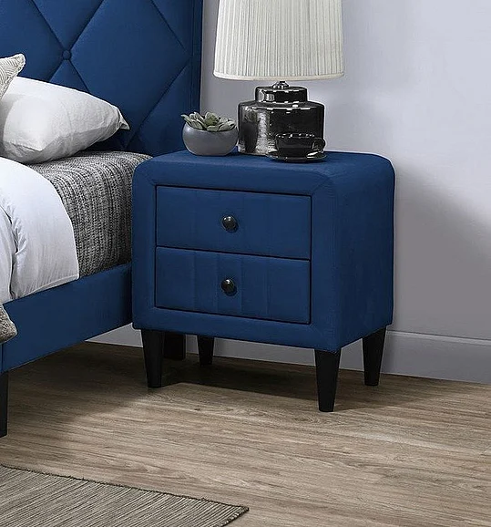 Boss Furniture Nightstand in Navy Blue Velvet 5536