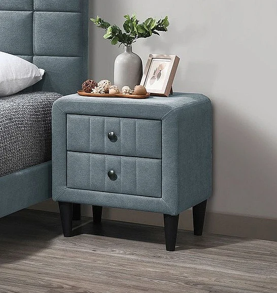 Boss Furniture Platform Night Stand in Gray Brushed Linen 5551