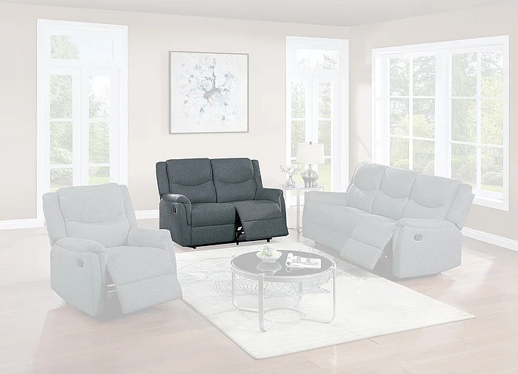 Boss Furniture Reclining Loveseat in Dark Gray - Burlap 8108