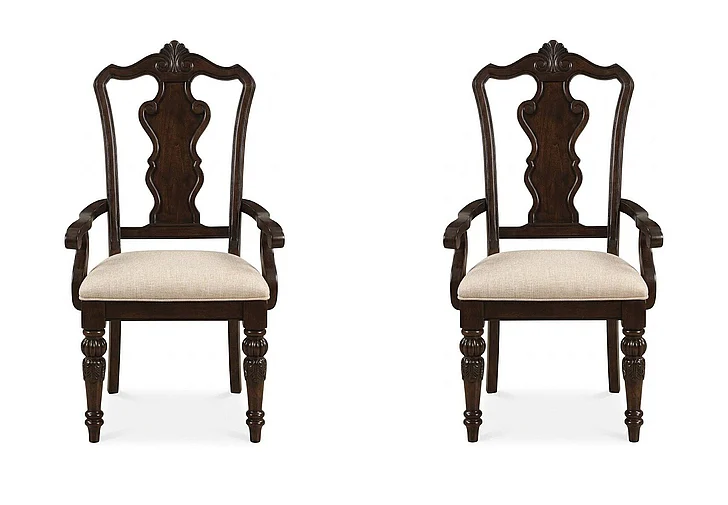 Emma Mason Signature Artisan Root Traditional Arm Chair (Set of 2) in Mahogany