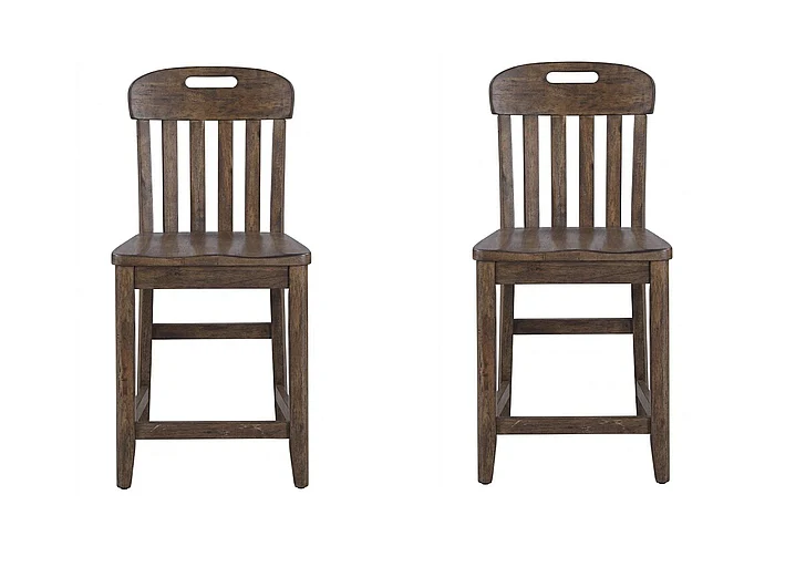 Emma Mason Signature Mariposa Slat Counter Chair (Set of 2) in Spice Brown