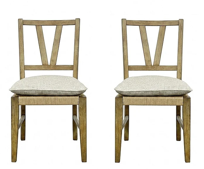 Emma Mason Signature Trinidad Slat Back Chair - Almond (Set of 2)