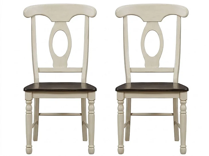 British Isles Napoleon Side Chair in Chalk Cocoa Bean (Set of 2) BRICO285K