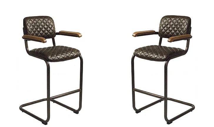 Zentique Helen Bar Stool in Brown (Set of 2) C0045C-1