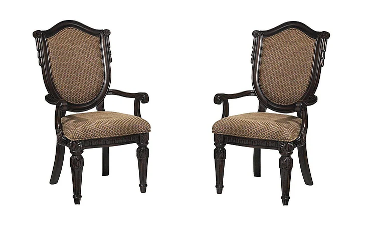 FD Home Grand Estates Upholstered Arm Chair in Brown C4202-08;C4202-08 (Set of 2)