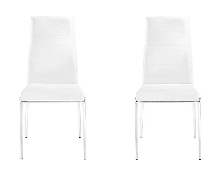 Casabianca Home Firenze Dining Chair in White PU-Leather (Set of 2)