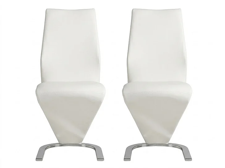 Casabianca Home Boulevard Eco-leather Dining Chair (Set of 2) in White CB-6606-W