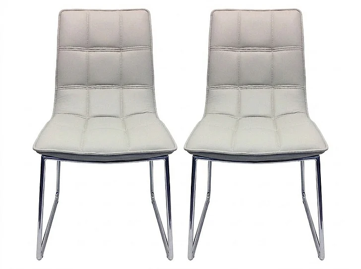 Casabianca Home Leandro Eco-leather Dining Chair (Set of 2) in Gray CB-870
