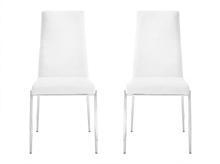 Casabianca Home Firenze Dining Chair in White PU Leather (Set of 2) CB-511WH-SET2