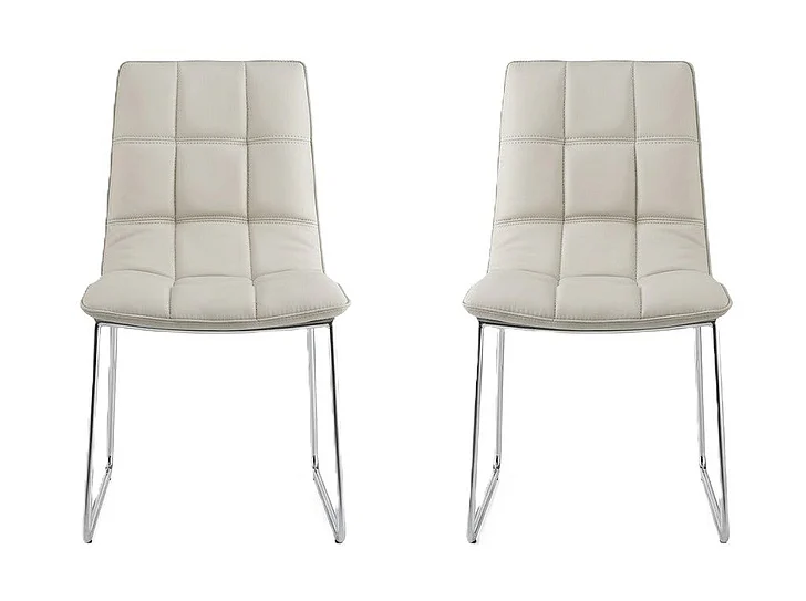 Casabianca Home Leandro Dining Chair in Taupe PU Leather (Set of 2) CB-870-SET2