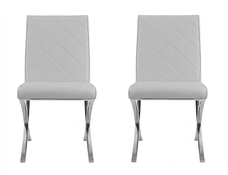 Casabianca Home Loft Dining Chair (Set of 2) in White PU Leather CB-922-W-SET2