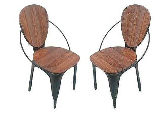 Coast by DK Harper Praire Accent Chair (Set of 2) in Brownstone & Black Powder Coat 11386