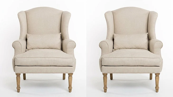 Zentique Loire Wingback Chair in Natural Linen (Set of 2) CF006 E255 A003