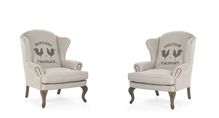 Zentique Zacharie Wingback Chair in Recycled Oak (Set of 2) CF075 E255-3 A003 #22