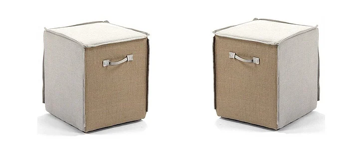 Zentique Jurgen Stool in Burlap (Set of 2) CF191 E272 A003