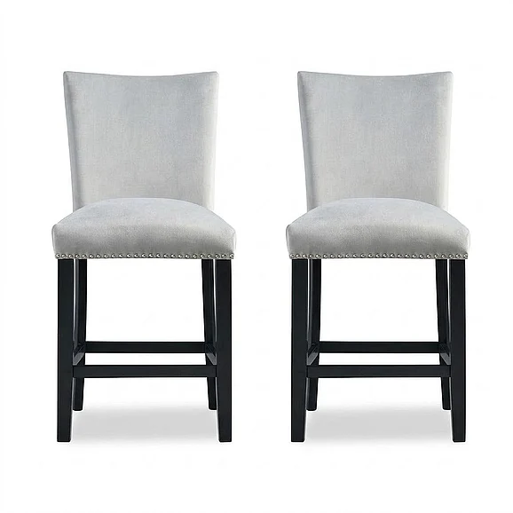 Elements International Francesca Counter Height Side Chair (Set of 2) in Grey CFC300CVSC