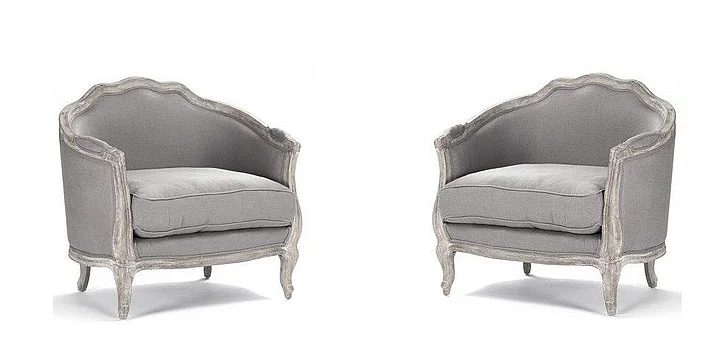 Zentique Maison Love Chair in Limed Grey Oak (Set of 2) CFH007-1 E272 A048