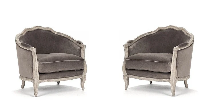 Zentique Maison Love Chair in Limed Grey Oak (Set of 2) CFH007-1 E272 V011