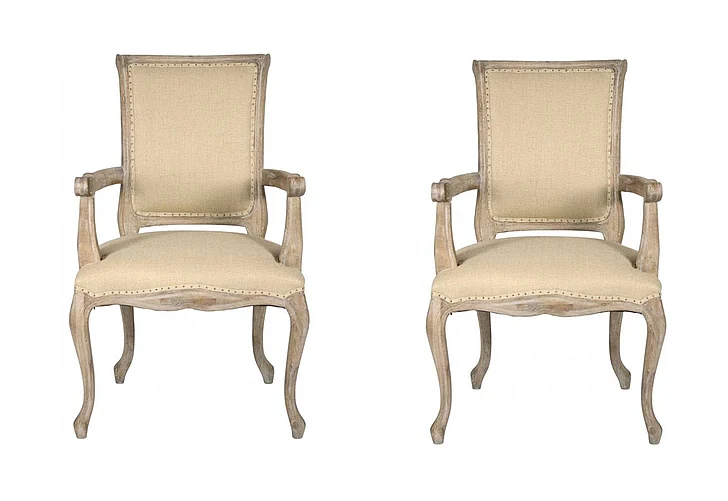 Zentique Dijon Arm Chair in Limed Grey Oak (Set of 2) CFH024 E272 H009