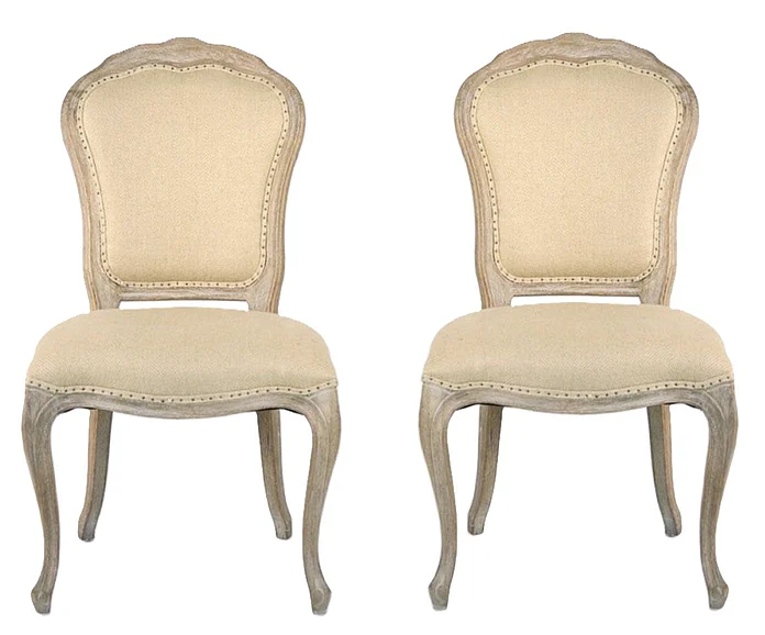 Zentique Lyon Side Chair in Limed Grey Oak (Set of 2) CFH113 E272 H009