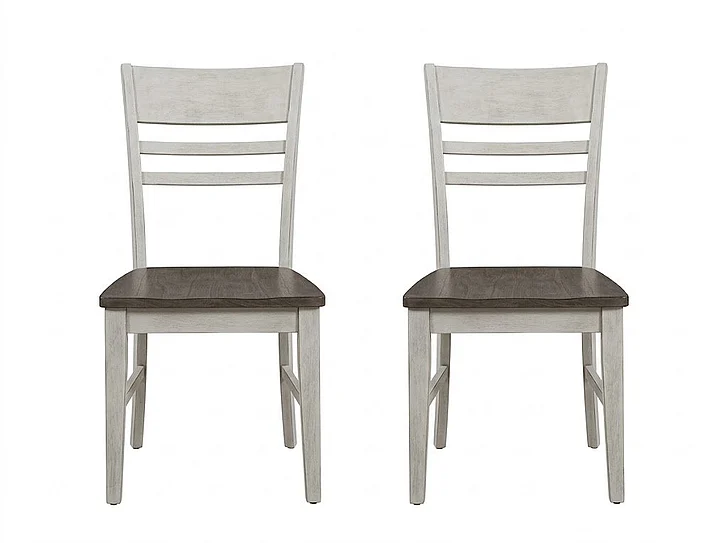 Iconic Furniture Back Dining Side Chair Ash & Stormy White (Set of 2)