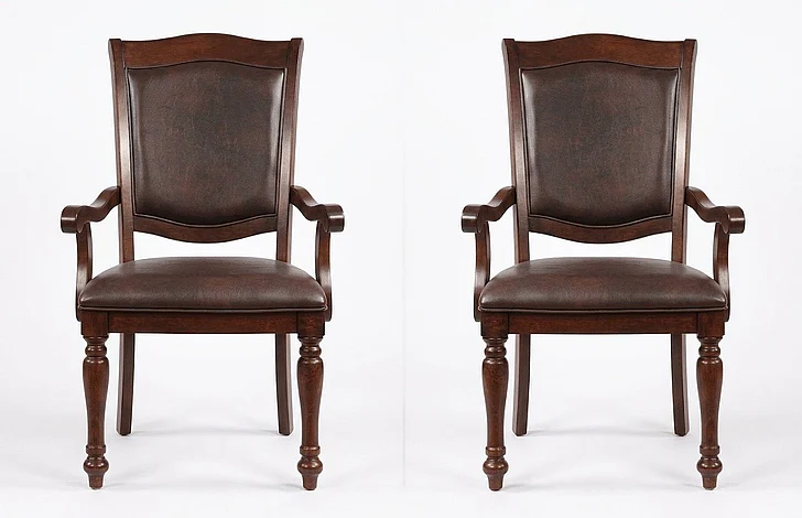 Furniture of America Sylvana Arm Chair in Brown Cherry (Set of 2) CM3453AC-2PK