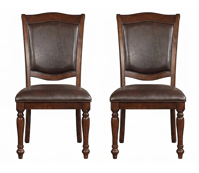 Furniture of America Sylvana Side Chair in Brown Cherry (Set of 2) CM3453SC-2PK
