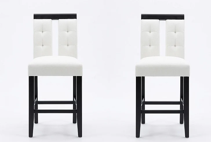 Furniture of America Luminar II Counter Ht. Chair in Black (Set of 2) CM3559PC-2PK