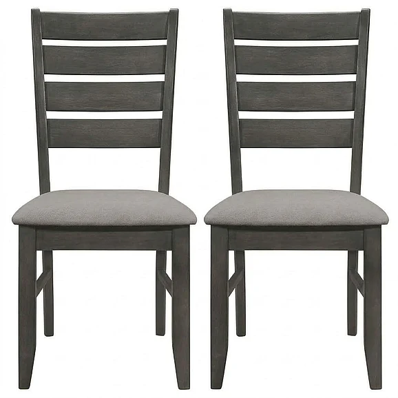 Coaster Dalila Ladder Back Side Chair (Set of 2) Grey and Dark Grey in Dark Grey 102722GRY