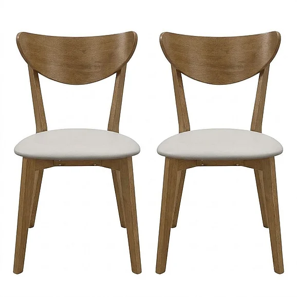 Coaster Kersey Dining Side Chairs with Curved Backs Beige and Chestnut (Set of 2) in Chestnut 103062