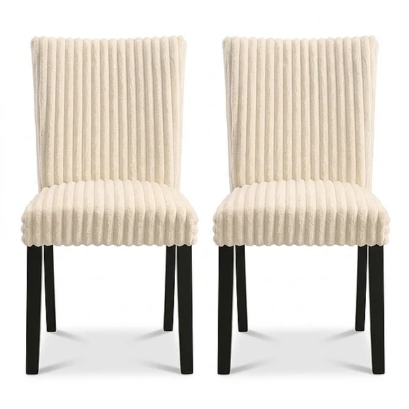 Coaster Dermott Upholstered Parson Dining Side Chair in Cream (Set of 2) 106512CRM