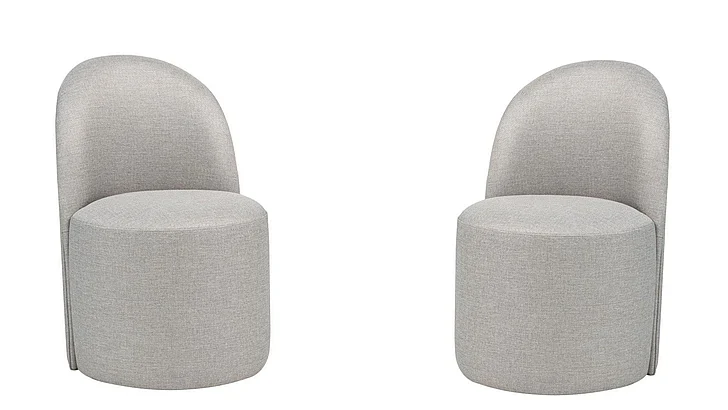 Coaster Aubrey Upholstered Barrel Dining Side Chair in Beige (Set of 2) 107062BEI
